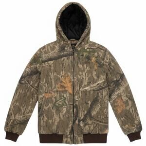 Trail Crest Youth Xl 18-20 Camo Hooded Hunting Bomber Jacket Ribbed Trim